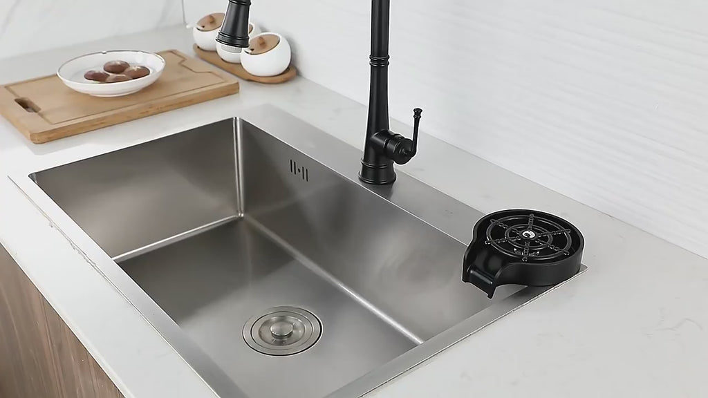 Rince-Verres pour Évier de Cuisine en Acier Inoxydable